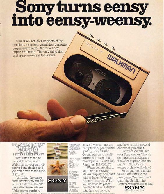 Sony Walkman ad by Sony via Pinterest by Chris Holmes.