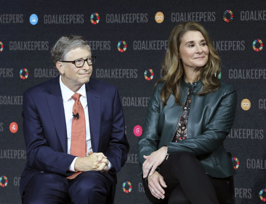 BIll Gates and Melinda Gates Goal Keepers event via Bloomberg.